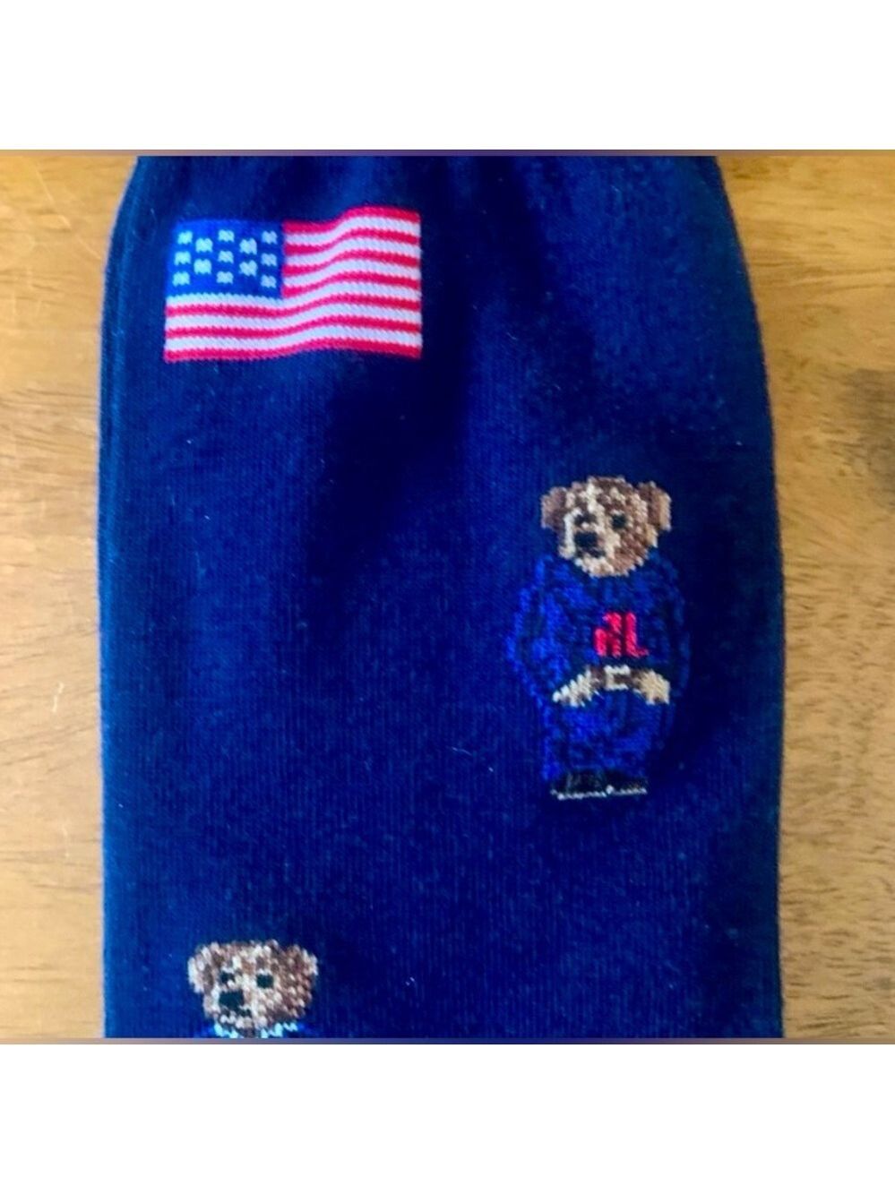 POLO RALPH LAUREN Polo Bear Flag Patriotic Socks (2 pair)